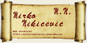 Mirko Nikićević vizit kartica